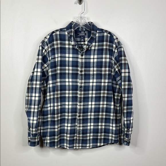 Land's End Blue and White Casual Traditional Fit Button Down Shirt Men's Size XL - Picture 1 of 7